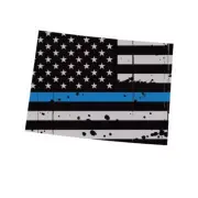 Distressed Thin Blue Line Colorado State Shaped Subdued US Flag Sticker