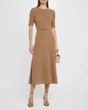 Elie Tahari The Leith Cashmere Sweater Dress Saddle BROWN WOMEN SIZE S SMALL NEW