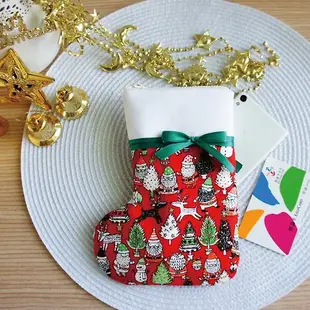 Lovely【日本布】聖誕老人聖誕襪手機袋、紅底燙金、5.5吋可用