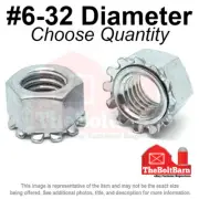#6-32 K Lock Hex Lock Nuts Keps Zinc Plated COARSE Thread (Pick Quantity)