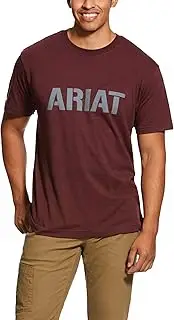 [ARIAT] Mens Rebar Cotton Strong Block Crew Neck Short Sleeve Casual Tops Casual - Grey