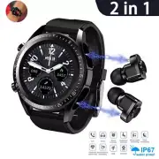 2 in 1 Smart Watch with TWS Bluetooth Earbuds Fitness Tracker For iPhone Android
