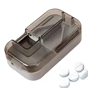 Pill Splitters for Small or Large Tablet - Small Tablet Cutter Pill Splitter with Dispenser | Safety Guard Accurate Cut Tool Medicine Crusher for Large Medication