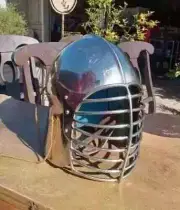 Knights New helmet Solid Steel Open Sallet Replica helmet SCA LARP 16 Ga