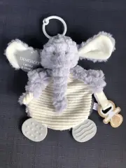 NWT Demdaco Baby Elephant Rattle Plush Teether Pacifier Holder Clip On Lovey Toy