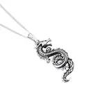 Silver Oxidised Dragon Pendant