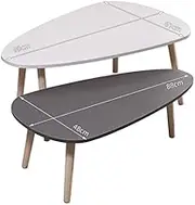 Coffee Table 2pcs Nordic Modern Minimalist Creative Wood Coffee Table Side Table Double Storage Tea Table Wood Small Table Coffee Table Center Table for Living Room Furniture