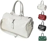 [LIWENS] Couple PU Soft Leather Waterproof Trolley Case Travel Bag Handcarry Large Capacity Luggage Bag for Men Women Unisex, white, Leisure
