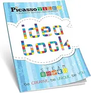 PicassoTiles STEM Learning Idea Book with Over 150+ Ideas of Unique Innovative Creations for Magnet Tile Building Block Magnetic Toy Construction Sets, Easy to Read Instructions Kids Age 3+
