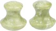 Healeved 2pcs Natural Jade Roller Hot Massager Tool Facial Massager Eye Care Massage Roller Scratchboard Tools Eye Face Beauty Massagers Gua Sha Roller Remove Wrinkles Scraping Board Manual