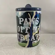 Fringe Studio Ceramic Treat Jar for Pets, TSP Paws Off My Treats
