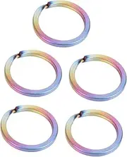STOBOK 2sets DIY Keys Attachment Titanium Alloy Flat Key Rings Keychain Rings for Craft Projects 5pcs*2