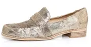 Stuart Weitzman Schooldays Gold Leather Loafer N4865 Women's Size 9.5 M