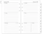 2025 Weekly & Monthly Planner Refill, A6 planner Inserts with Monthly Tabs, Size 3, 3.8"x6.8", 6-Hole Punched