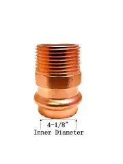 Libra Supply Lead Free 4 inch, 4'' Press Copper Male Adapter Press x MIP