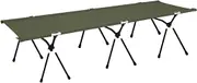 Outdoor Portable Camp Bed Ultralight Aluminum Alloy Foldable and Adjustable Rollaway Camping Bed(Green)