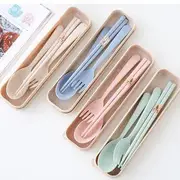Cutlery Set: Spoon + Fork + Chopsticks Blue - One Size