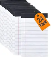 1InTheOffice Jr Legal Pads,Small Legal Notepads, 5" x 8", Narrow Ruled Note Pad, White, 50 Sheets/Pad, 24 Pads/Pack