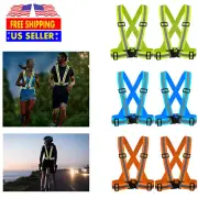 2PCS Safety Vest with High Visibility Reflective Belt Stripe Security Adjustable