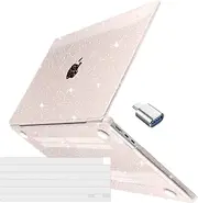 [Batianda] Compatible with M4 Chip MacBook Air 13 inch Case 2025 2024 2022 Model A3240 A3113 M3 A2681 M2 Crystal Clear Bling Plastic Protective Hard Shell Case Soft TPU Keyboard Cover, Starlight