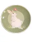 Pottery Barn Kids Set of 2 Springtime Bunny Plates Easter Rabbit Green NEW