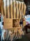 Hearth and Hand with Magnolia 52" Round Tree Skirt - Cream & Green Stripe NEW