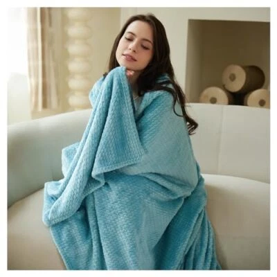 Throw Blanket for Couch Sofa Bed, Decorative Reversible Diamond Jacquard