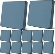 Newwiee 12 Pcs Patio Outdoor Cushion Covers Replacement Waterproof Stretch Sofa Couch Cushion Covers Washable Individual Couch Slipcovers Set Furniture Protector for Pets(20-27 Inch,Gray Blue)