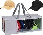 [Generic] Baseball Hat Storage Bag | 20.47x8.66x8.27 inches Baseball Hat Storage Case for Travel | Large Capacity Organization Solution Dust-Proof for Closet, Wardrobe, Dormitory, Hotel