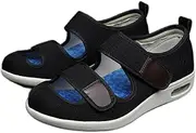 [WANGYUXIN] Arthritis Edema Adjustable Closure， Summer Wide Sandals Foot Swollen Shoes, Widened air Cushion Elderly Shoes Light and Adjustable,Black,42