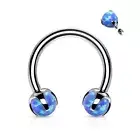 Piercing Horseshoe Opal Synthetic Blue ( Ear, Daith , Septum)