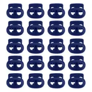 0.8x0.9" Cord Locks, 30 Pack Double Hole Spring End Toggle Stopper, Navy Blue