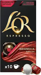 L'OR Espresso Indonesia Intensity 9 - 100 Aluminium Capsules Compatible with Nespresso Machines (10x10 Pods Pack)