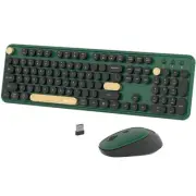 Colorful Wireless Computer Keyboards Mouse Combos, Polychrome Round Keycaps R...