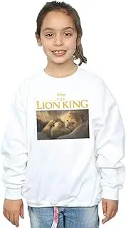 [Absolute Cult] Disney Girls The Lion King Movie Baby Simba Photo Sweatshirt White 9-11 Years