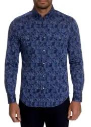 Robert Graham SCHMIDT Snap Button Pockets $188 Large NWT Tailored Fit L