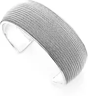 [Treasure Bay] TreasureBay Beautiful Womens 925 Sterling Silver Cuff Bangle Bracelet
