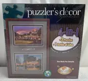 Puzzler's Decor 4-in-1 Town Business Scenes 3 Puzzles One Glue
