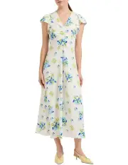 [Marcs] A Bloom With A View Midi Dress in White Multi