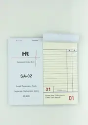 100X Mid Takeaway Duplicate Carbonless Restaurant Docket Order Book SA02 90x172