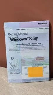 Microsoft Windows 98 Second Edition SE COA, CD-ROM, Boot Floppy, Sealed, Manual