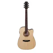 Martinez 'Natural Series' Spruce Top Acoustic-Electric Dreadnought Cutaway Guitar (Open Pore)