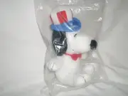 Peanuts Snoopy 6" Plush MetLife Patriotic Snoopy Sealed in Plastic Uncle Sam