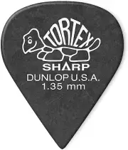 Dunlop Tortex Sharp Picks (12 Pack, 1.35mm/Black)