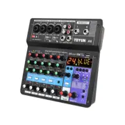 A6 6CH Protable Mini Mixer Audio Console with Sound Card USB Recording Singing W