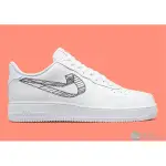 NIKЕ AIR FORCE 1 '07 3D SWOOSH WHITE 白黑空軍 3D 經典滑板鞋DR0149-100