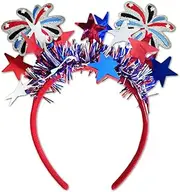[Villorem] 4th of July Headband Patriotic Headband Independence Day Hair Accessories Red White Blue Headbands Fireworks Hair Decoration for Women