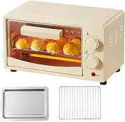600W Desktop Electric Oven, 12L Large Capacity Oven, Adjustable Temperature 80-200℃, 60-Minute Timer, Upper and Lower Tube Heating, Visible Glass Window, for Kitchen Use