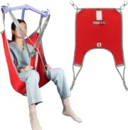 Patient Lift Divided Leg Sling with Lower Back, Hoyer Lift Sling for Transfer