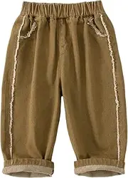 [famuka] Baby Boy Girl Casual Pants Unisex Toddler Jeans Pull On Trousers